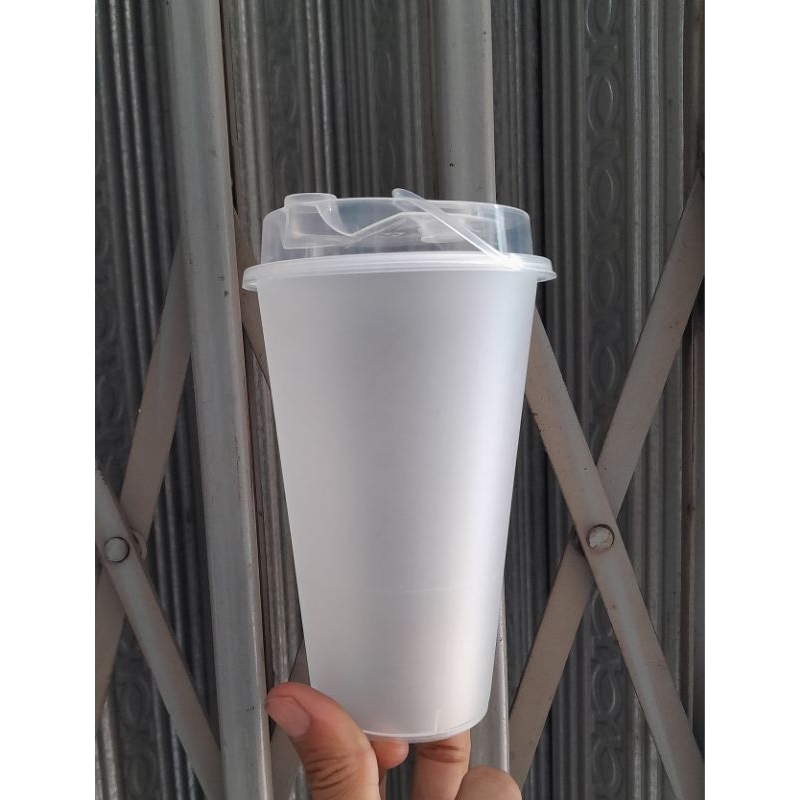 Cup Gelas PP Injection Fros/ Gelas Bening 12oz 14oz 16oz/ Gelas Buram 16oz & 14oz @25set/ Gelas Teba