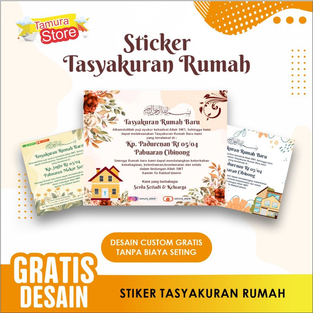 Stiker / kartu syukuran pindah rumah, Stiker tasyakuran rumah baru