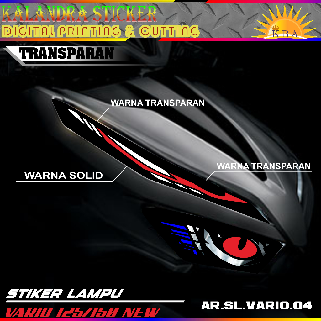 STIKER VARIASI LAMPU ALIS MOTOR VARIO 125 150 NEW 004