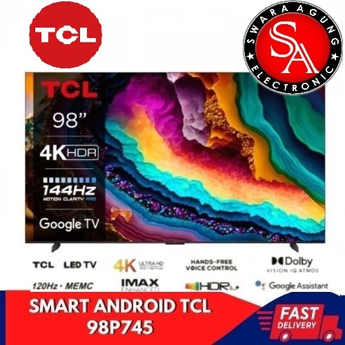 Led UHD 4K Google TV 98 Inch TCL 98P745 (Android-Google Assistant) Medan