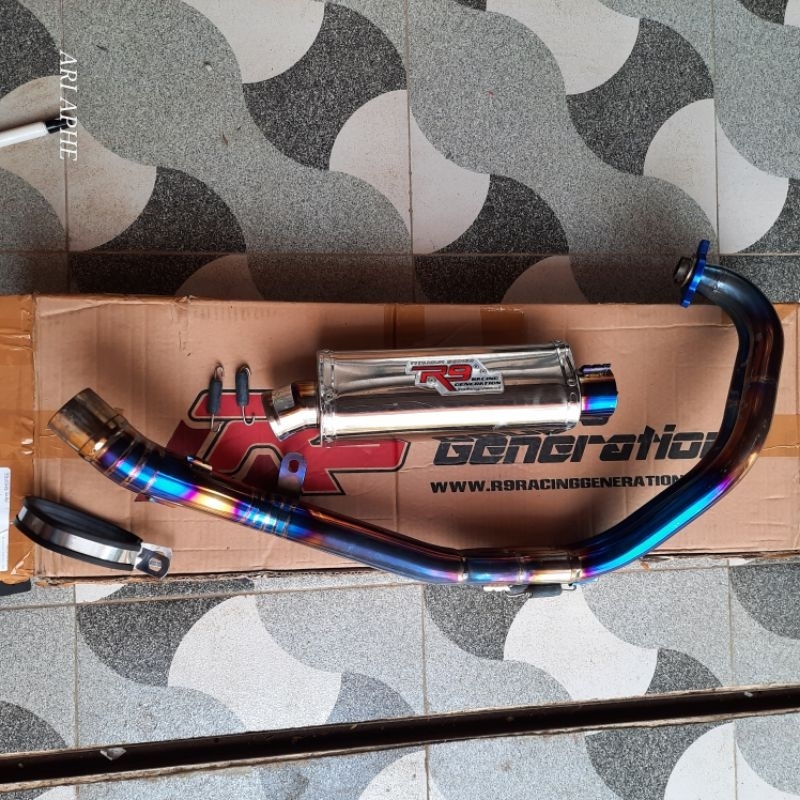 knalpot R9 JEREZ titanium original ninja 250 fi old fullsystem