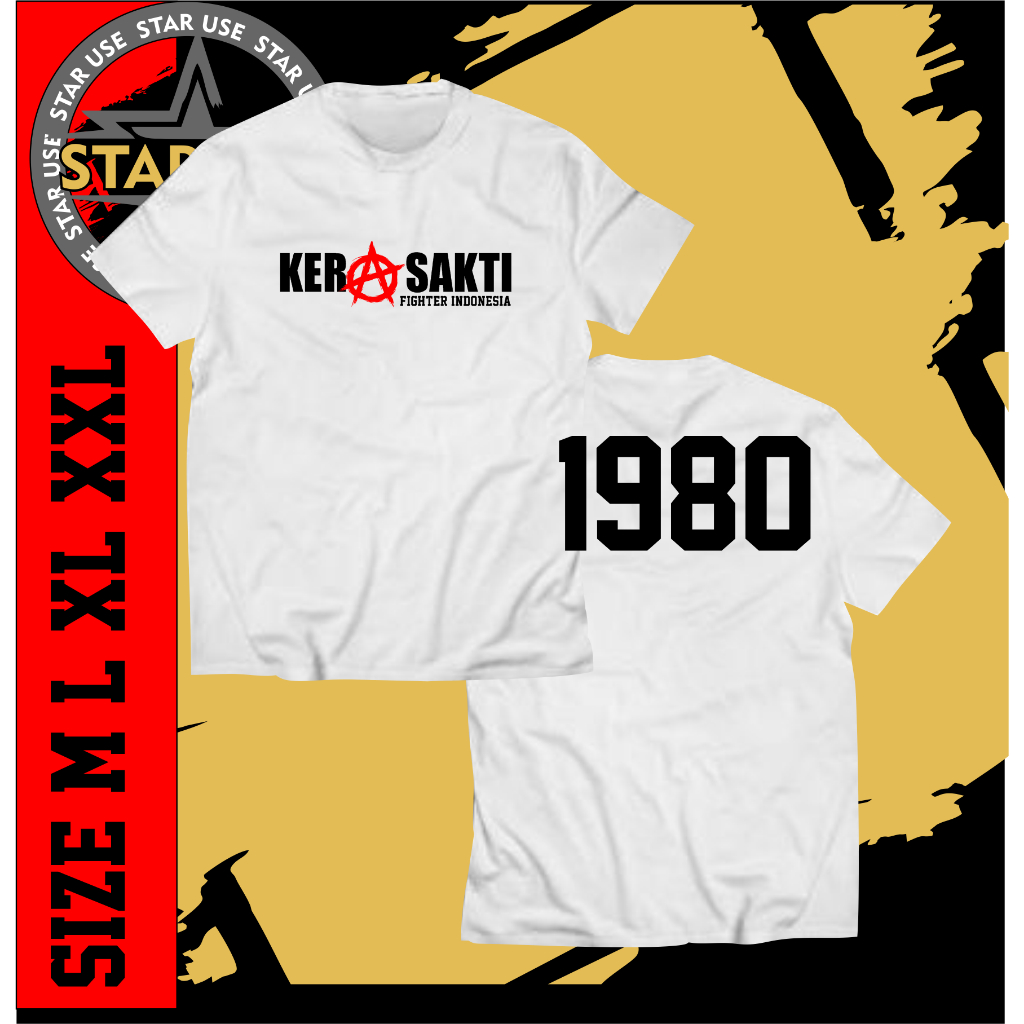 KAOS KERA SAKTI TERBARU WARNA PUTIH FIGHTER INDONESIA