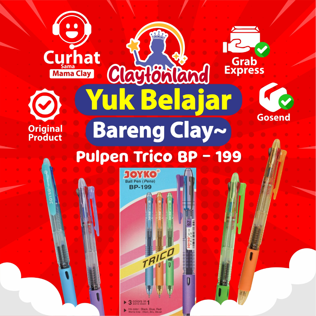 

Ball Pen / Pulpen / Pena Joyko BP-199 Trico / Pen Joyko 3 in 4 / Bolpen 3 Warna Joyko