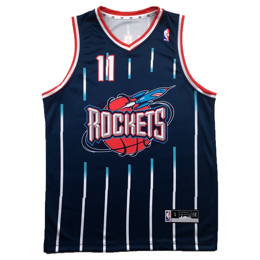 Jersey Basket Jersey Yao Ming Houston Rockets #11 CLASSIC DONGKER NAVY Swingman Bola Basket NBA Baju