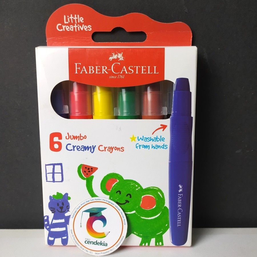 

Krayon Jumbo Creamy Crayons FABER CASTELL Little Creatives 6 warna