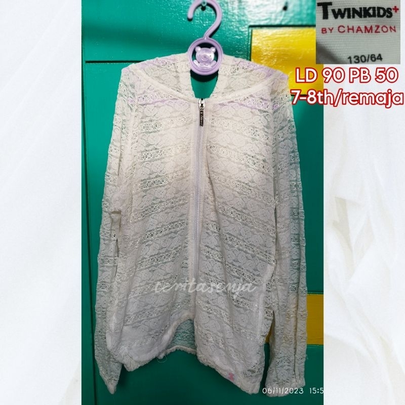 Jaket Cardigan Outer Brukat Anak Tanggung Remaja Murah Branded - Preloved