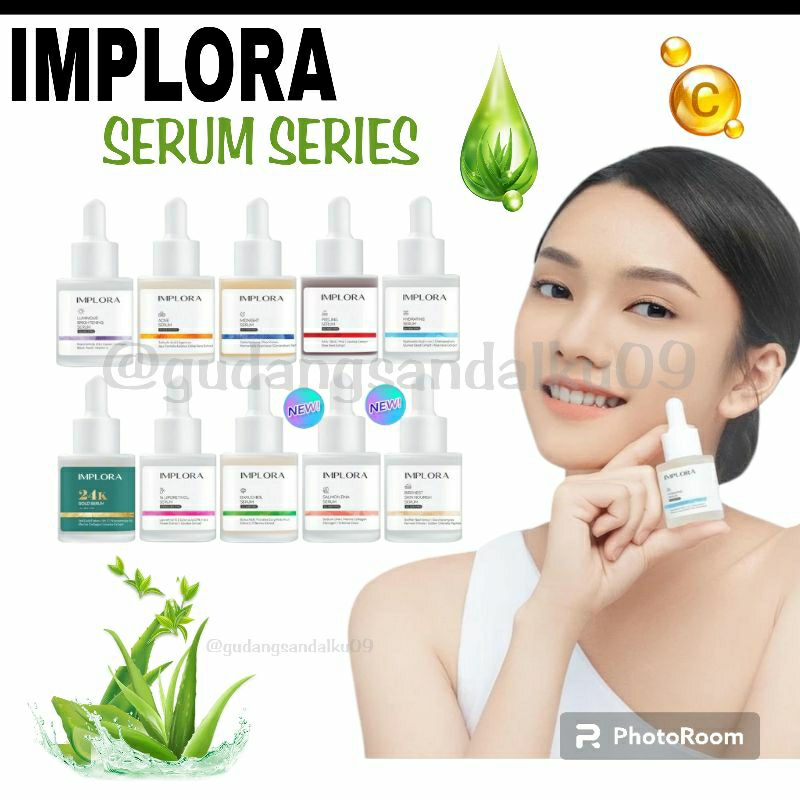 Implora Serum Wajah 20ml Face Serum 24K Gold | Hydrating | Acne | Brightening | Peeling | Vitamin C 