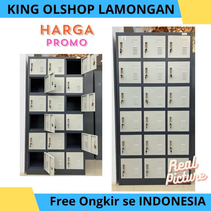 Lemari Loker Besi 18 Pintu Emporium EL 18 / Lemari Asip Atau Berkas Kantor [LAMONGAN]