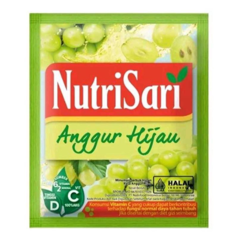 

Nutrisari Anggur Hijau 11gr, Nutrisari Anggur 11gr, Nutrisari Kelapa Muda 11gr, Nutrisari Milky Orange 11gr, Nutrisari Leci 11gr, Nutrisari Leci Tea 11gr, Nutrisari Sweet Guava 11gr, Nutrisari Madu Kurma 11gr