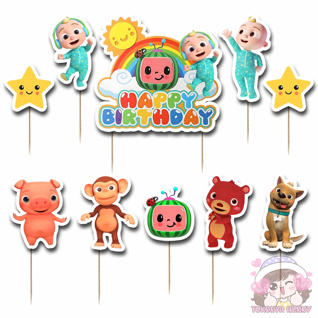 Topper Cake Hiasan Kue Ulang Tahun motif karakter COCOMELON (C)