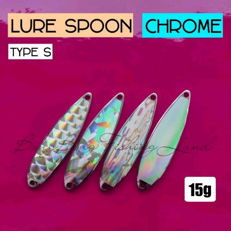 Umpan Pancing Spoon Lure 15 gram Chrome S Hologram sticker