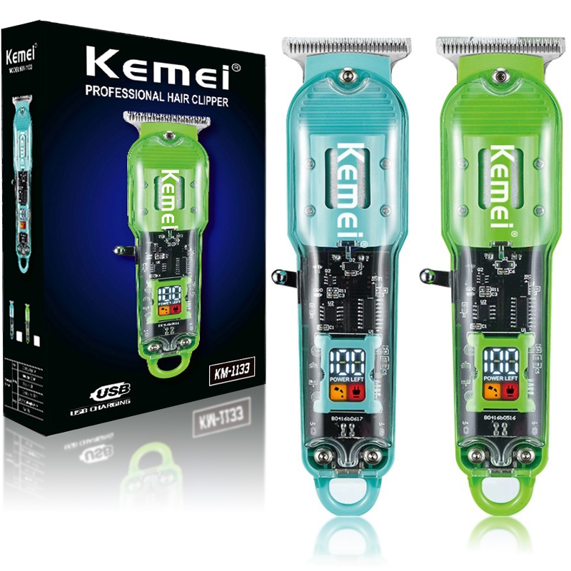 Kemei Mesin Cukur Km-1133 Alat Cukur Rambut Transparan Hair Clipper