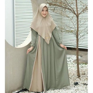Gamis Syari Terbaru Nashwa Set Hijab Gamis Lebaran 2024 Terbaru Sarimbit