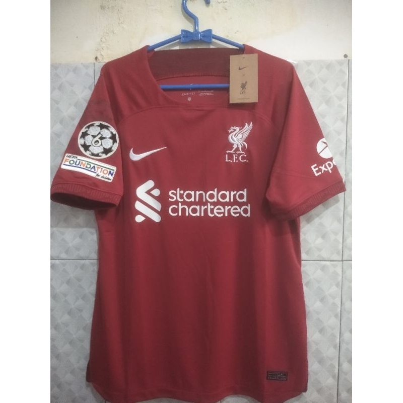 Jersey Liverpool Home 2022/2023 full patch UCL size S