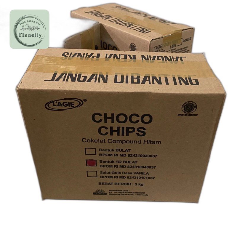 

Laggie chocochips gepeng 1/2bulat 3Kg