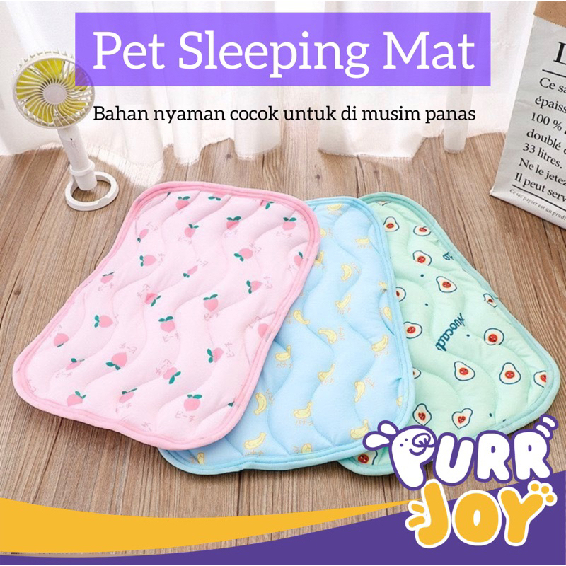 PURRJOY Alas Tidur Anjing Kucing Bahan Dingin Sejuk / Tatakan Alas Tidur Anjing Kucing Murah Lucu / 
