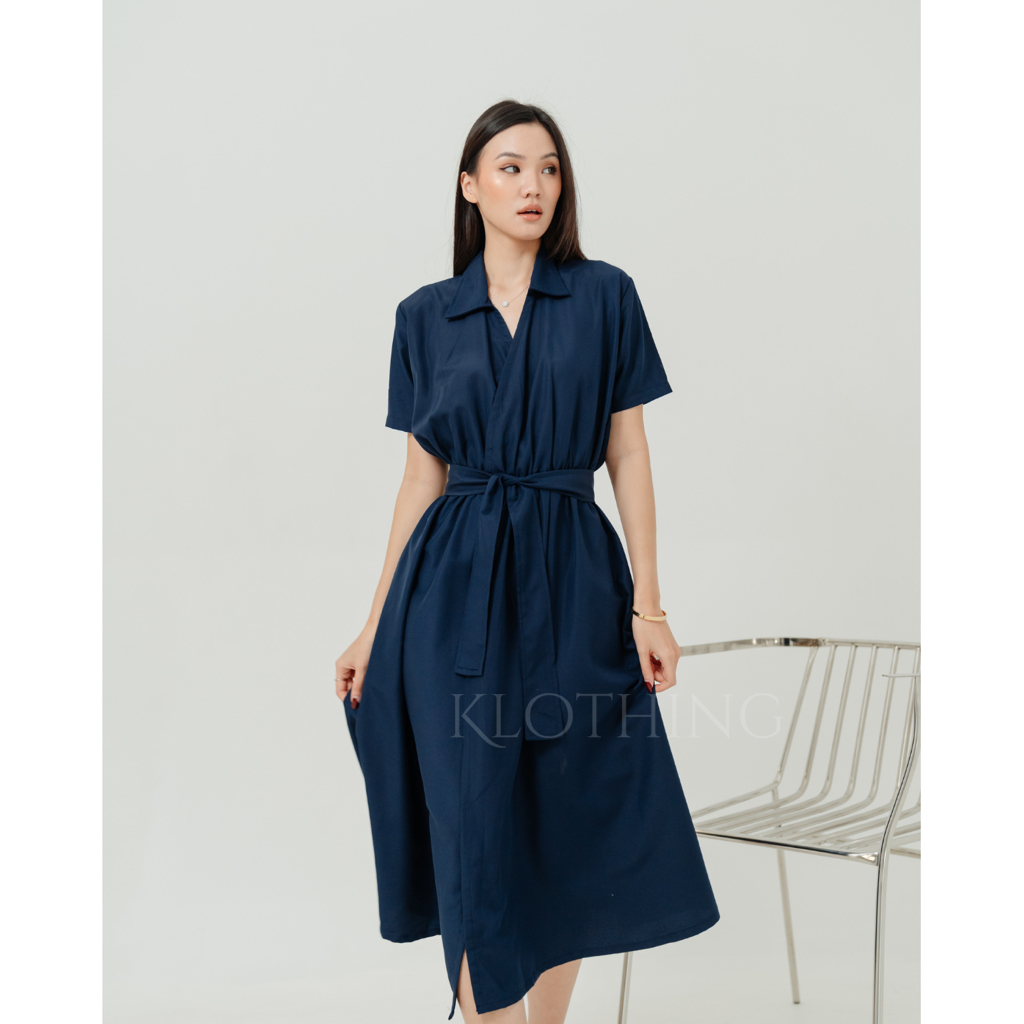 Paket Usaha 4pcs Korea Dress Poplin Premium D002 89K - PGMTA - Terlaris Midi Poplin Dress Ready Stoc