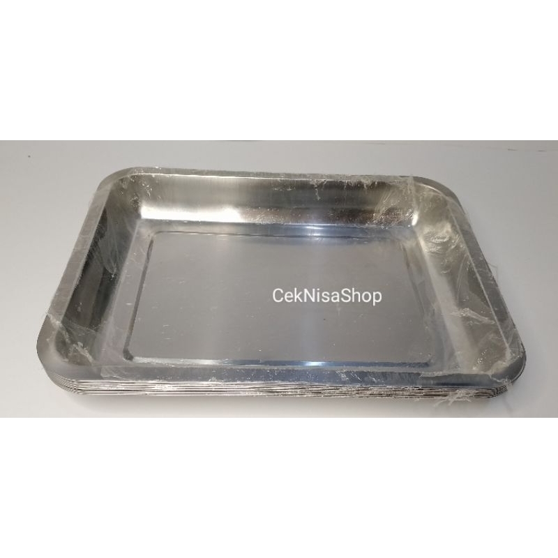 Nampan stainless persegi / baki baking tray Stainless / nampan piring stainless / nampan gelas stain