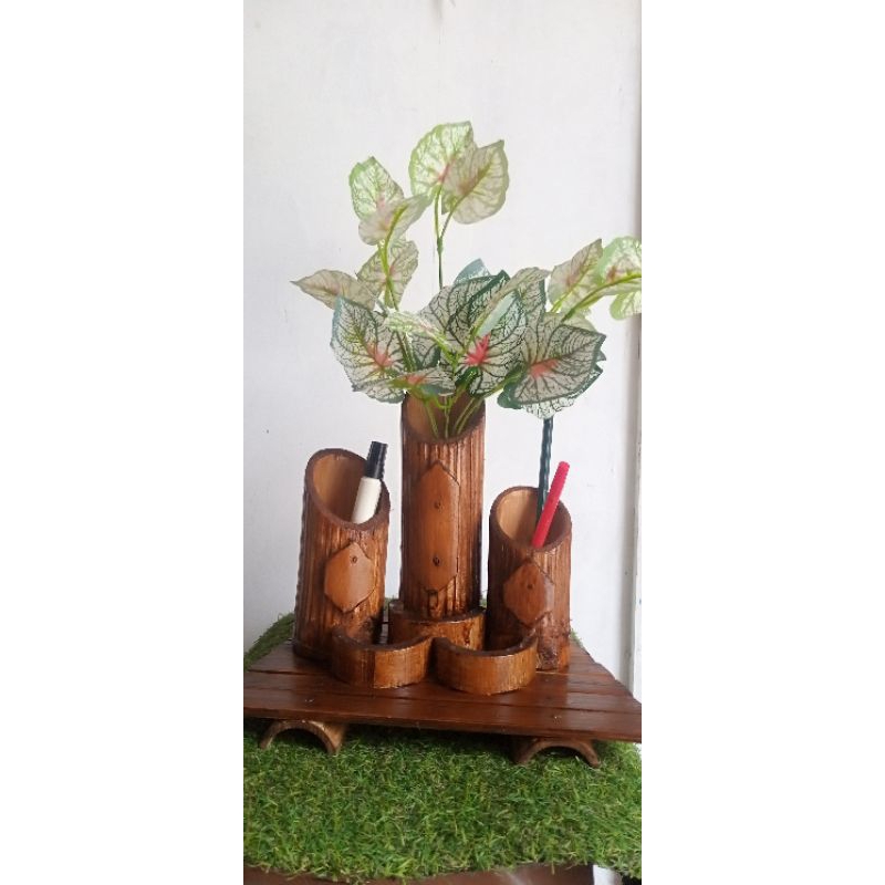 

kerajinan bambu tempat pensil pas bunga kode A01