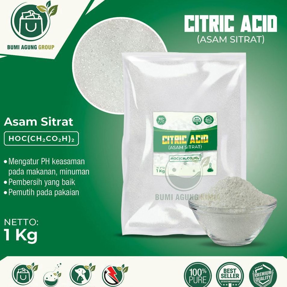 

Murah CITRIC MONOHYDRATE/ CITRUN / SITRAT - 1 KG FOOD GRADE