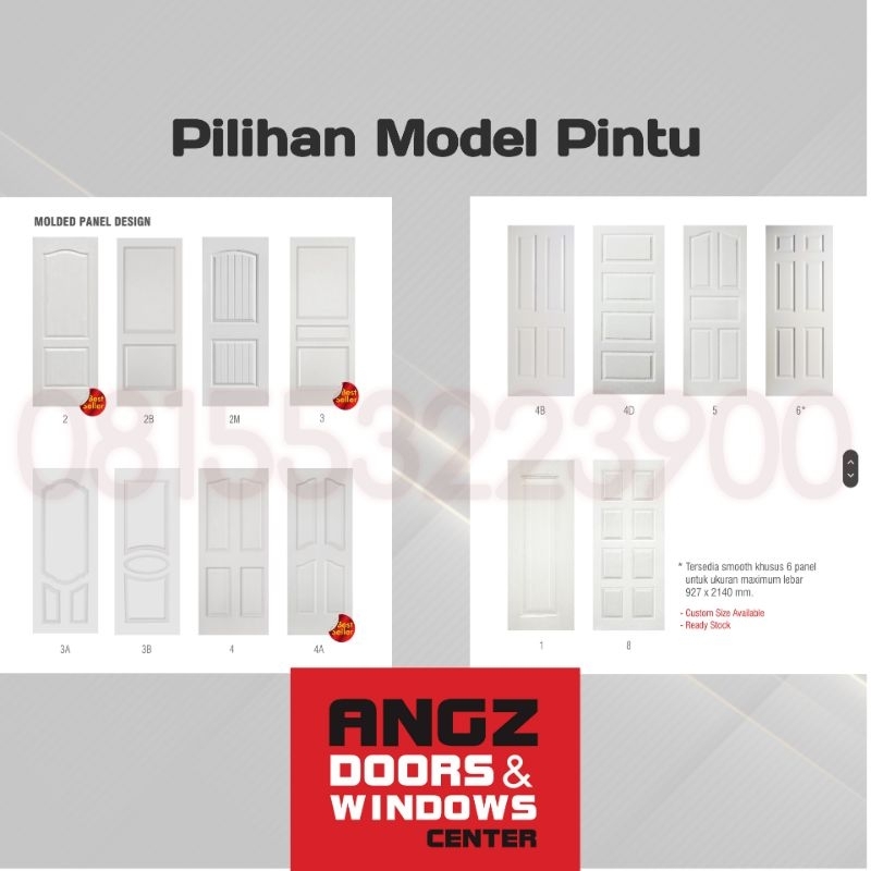 Pintu Angzdoor HDF Moulded Panel HoneyComb | Gratis Ongkir Pasuruan, Mojokerto, Jombang