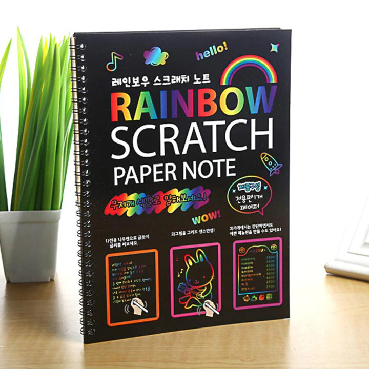 

Ready Stock Magic Color Rainbow Scratch Paper Note book 19X26cm Pasti Murah