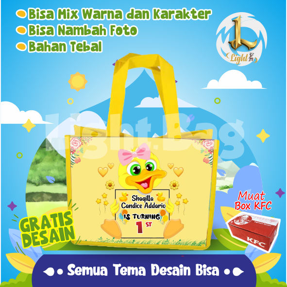 

TAS SOUVENIR ULTAH BEBEK CUSTOM/TAS SOUVENIR PREMIUM /GRATIS DESAIN/BONUS FOTO ANAK/GOODIE BAG CUTE BEBEK/TAS ULANG TAHUN BEBEK/TAS ULTAH CUSTOM / TAS SOUVENIR 2 HARI JADI/ TAS ULTAH / TAS ULANG TAHUN / BISA TAMBAH FOTO ANAK