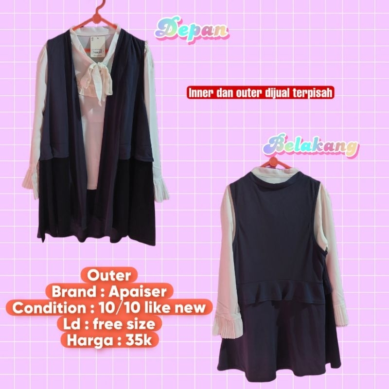 cardigan tanpa lengan / outer tanpa lengan / outer