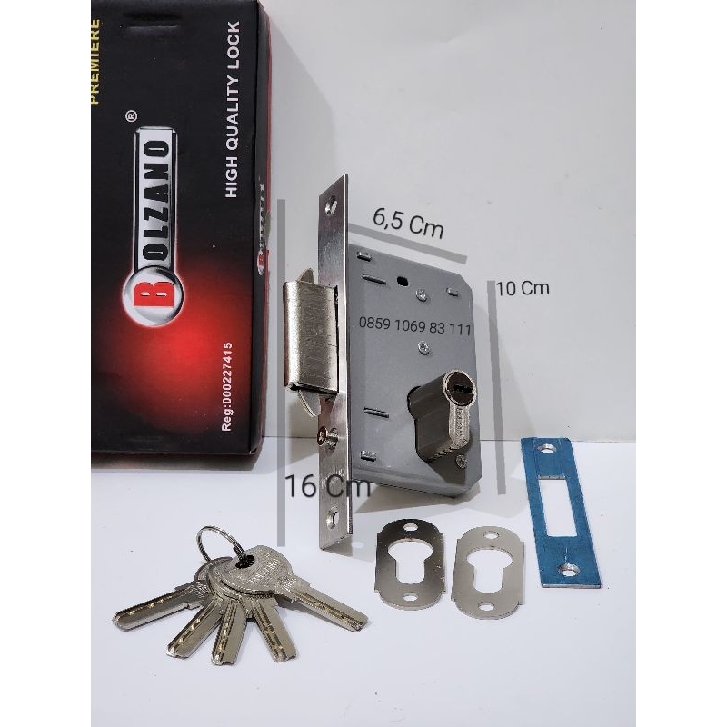 Body Kunci Pintu Geser Bolzano 5 Anak Kunci / Pintu Sliding / Pintu Dorong