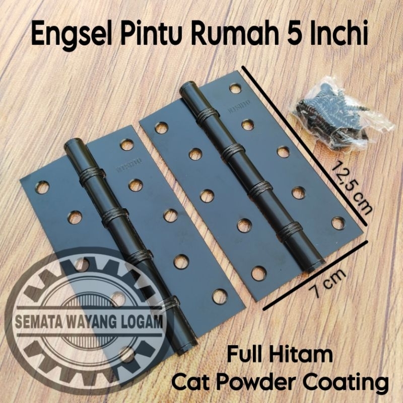 Engsel Pintu Rumah 5 Inchi Engsel Pintu Kupu Tarung 4 Inch Engsel Jendela 3 Inci Tebal Hitam Powder 