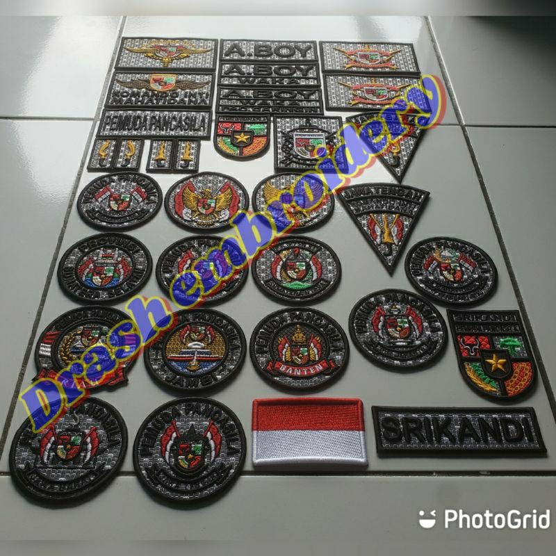 emblem patch atribut  bordir pemuda pancasila timbul nyala satuan