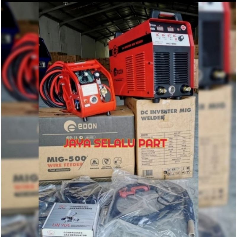 Edon Mig500 Mig 500 Trafo Las Inverter Plus Wire Feeder Mesin Las