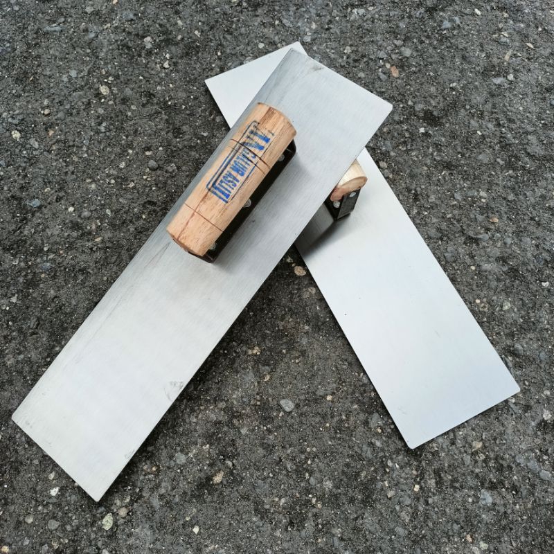 Raskam Galur Asli Acian Semen Sudu Galur Trowel Baja 38cm Kasutan Roskam Baja