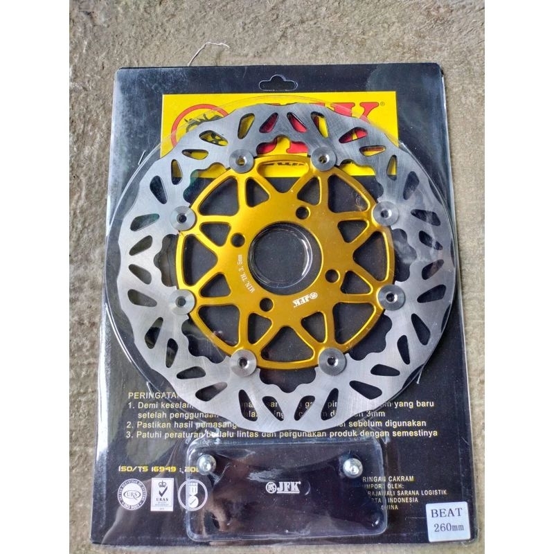 PIRINGAN DISC LEBAR plus BREKET 260MM BEAT JFK Gold