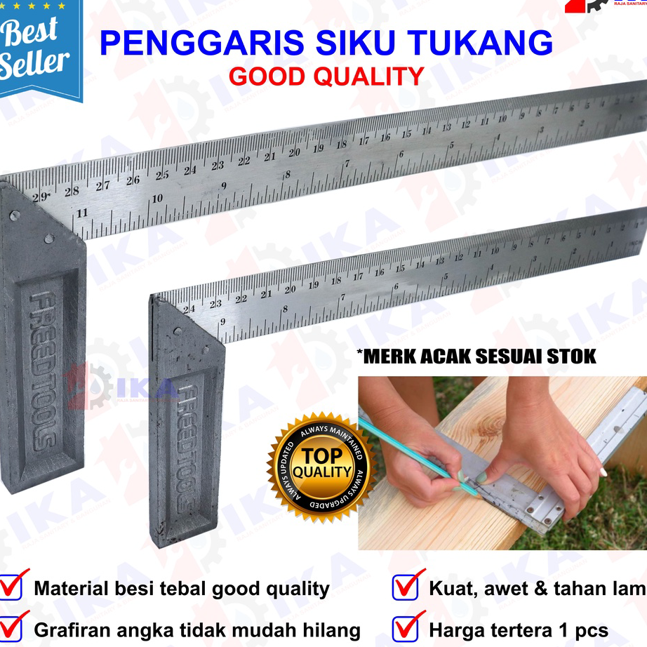 

Produk Keren Penggaris Siku Tukang Besi Pasekon 25 cm 10 inch / 30 Cm 12 inch Termurah alat ukur akurat