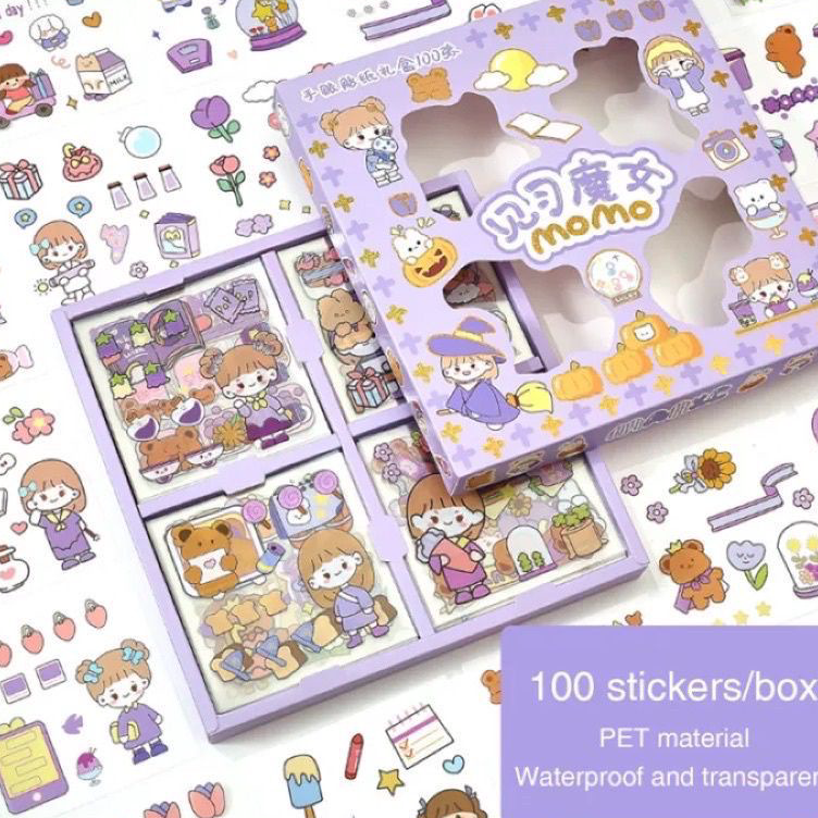 

Pasti Murah Sticker Waterproof Sticker Momo Dapat Box Isi 100 Lembar