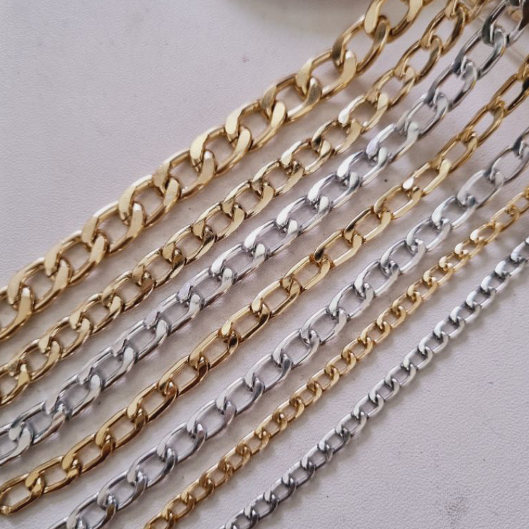 Terlaris (Meteran) NK Rantai Titanium Stainless Steel Rantai Kalung Meteran Anti Karat