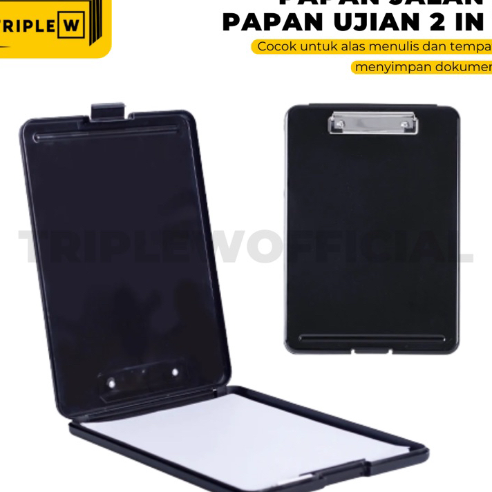 

Best Product Triple W 2 in 1 Clipboard + Storage Alas Papan Ujian Jalan Tulis Clip
