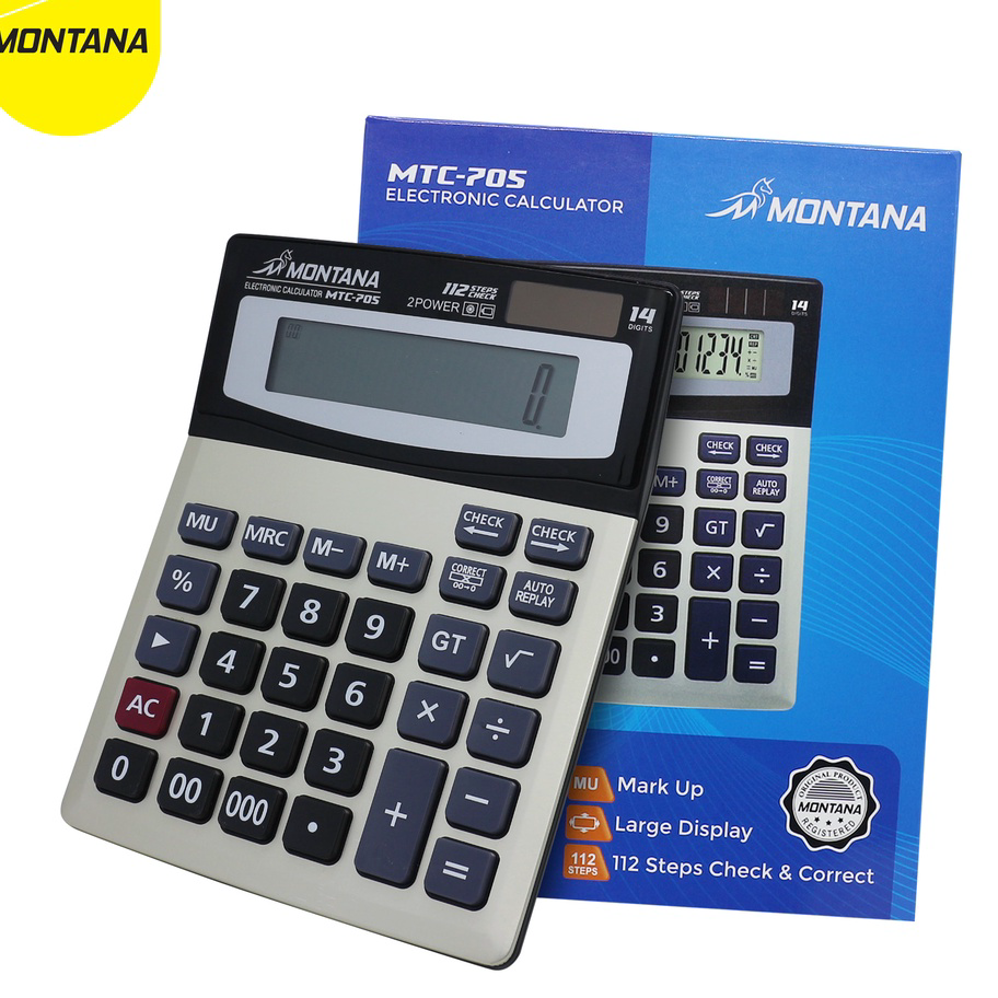 

Terkini MONTANA Calculator / Kalkulator Montana MTC 705 / 14 Digits