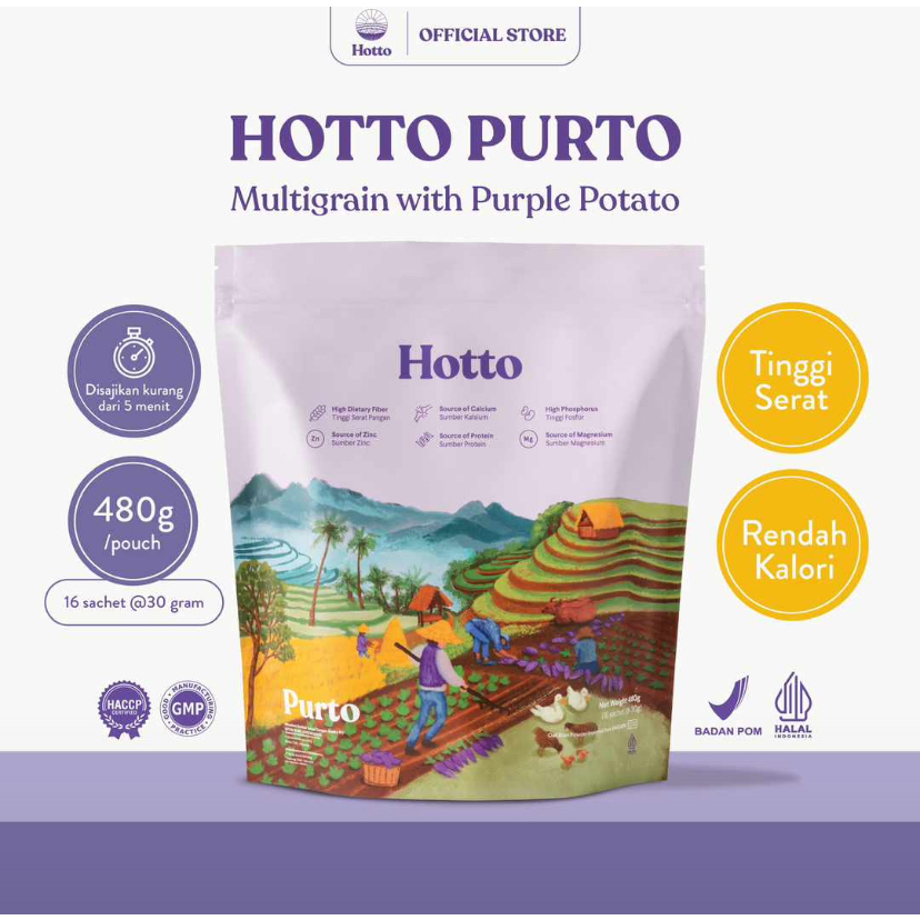 

Cocok dan Aman untuk Kolestrol, Diabetes, Maag, Gerd II HOTTO PURTO Superfood Multigrain - 1 Pouch