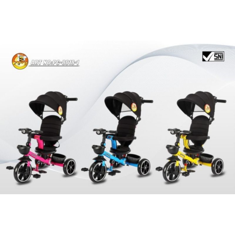 Sepeda Roda Tiga PC 8018-1 Pacific Tricycle ada musik dan lampu