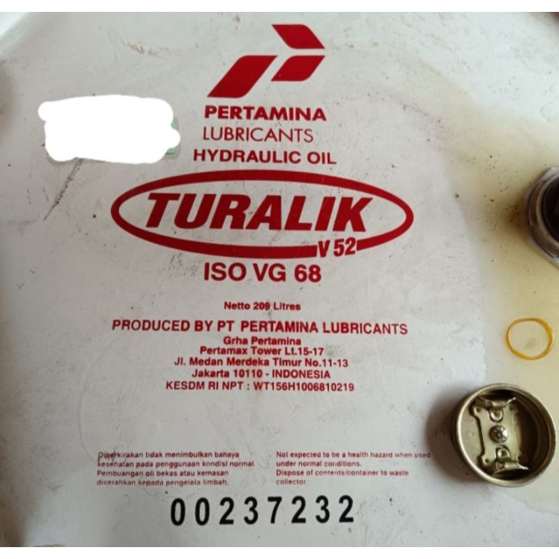 oli hidrolik pertamina turalik 52 SAE 10 Literan harga per liter