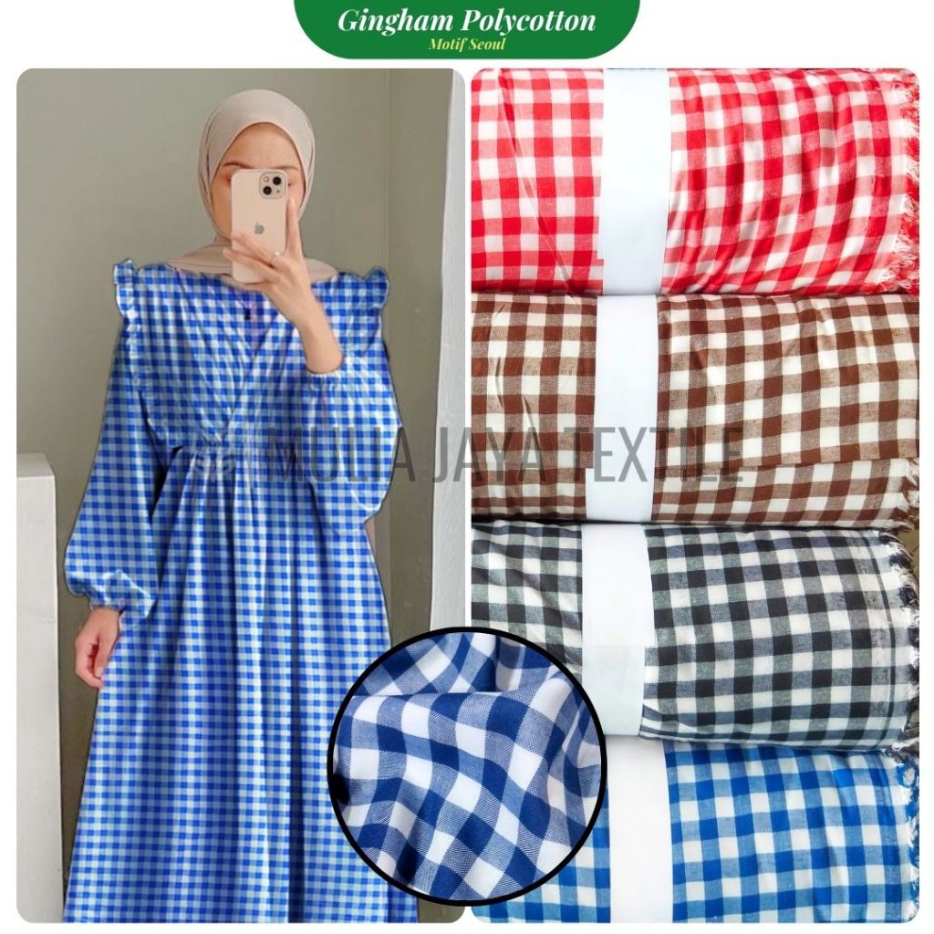 Kain Kotak-Kotak Yarn Dyed Premium Meteran - GPS