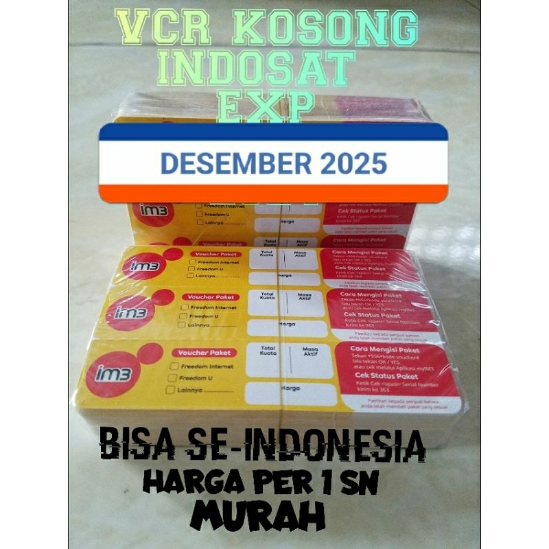 VCR KOSONG INDOSAT PER 75 SN/Pcs Exp DESEMBER 2026 ( Nasional )