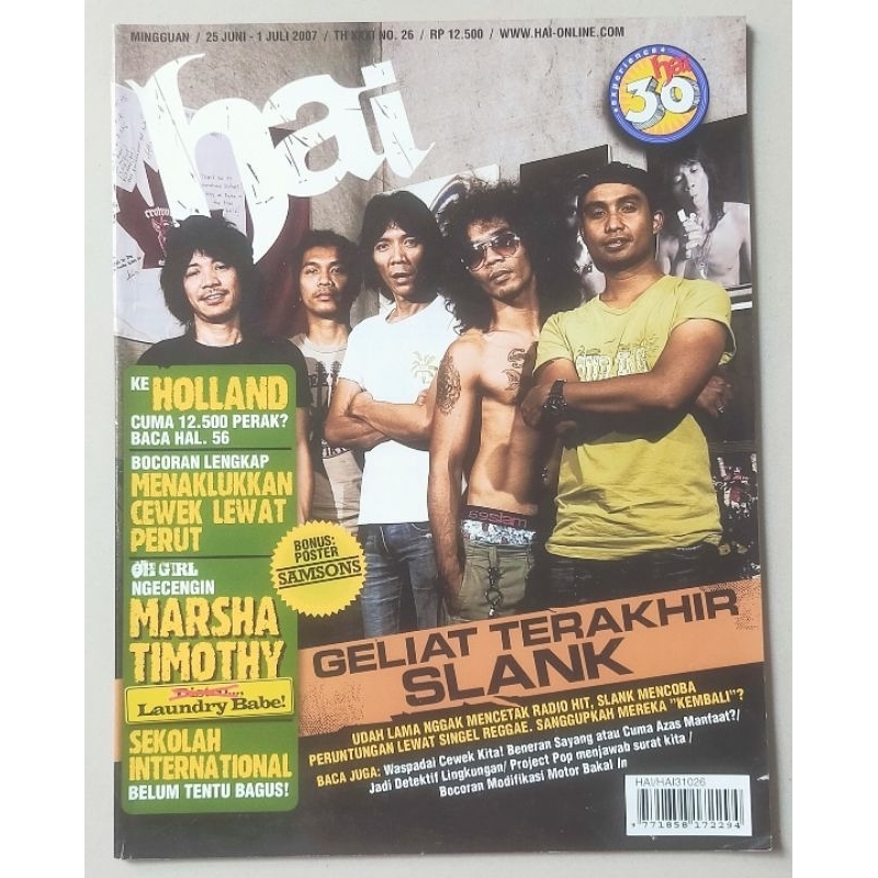 Majalah Hai 25 Juni 2007 : SLANK - Marsha Timothy - Maroon 5 - Paris Hilton