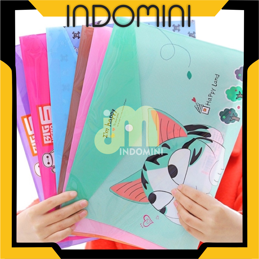 

INDOMINI Map A4 Plastik Kancing Karakter Motif Lucu S108