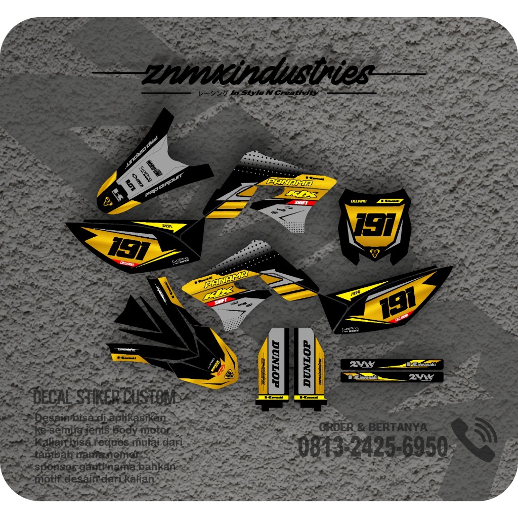 decal klx old dtracker / decal klx full body warna gold bisa custom