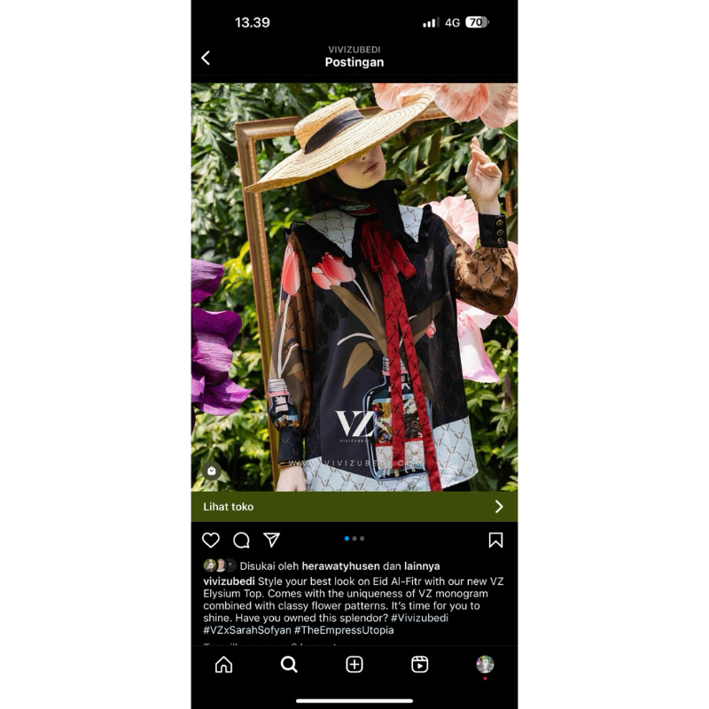 VZ preloved,Elysium top vivi zubedi,Preloved 1x pakai