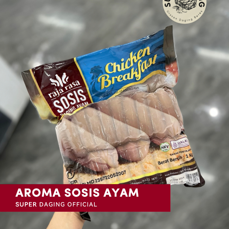 

Aroma Chicken Breakfast Sausage / Sosis Ayam 1kg - Super Daging Palembang