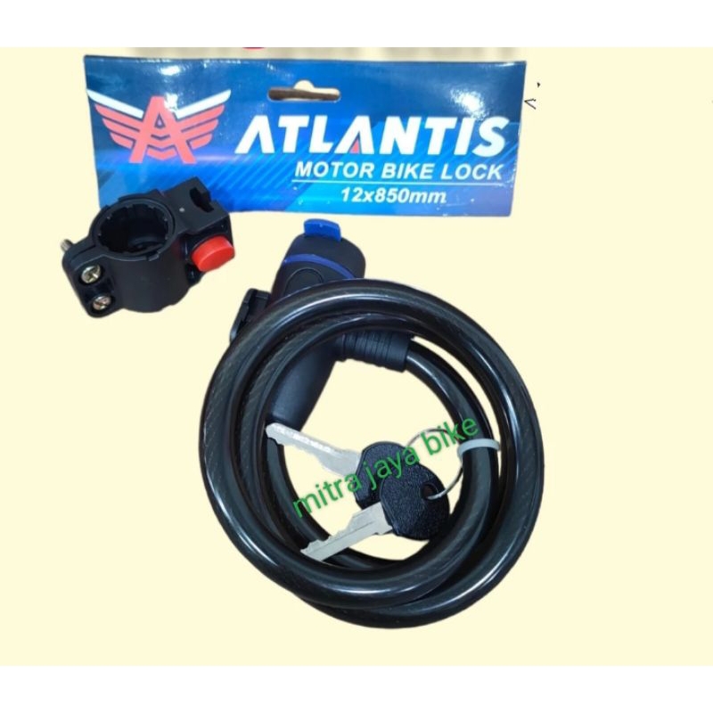 kunci spiral gembok sepeda atlantis 12x850mm